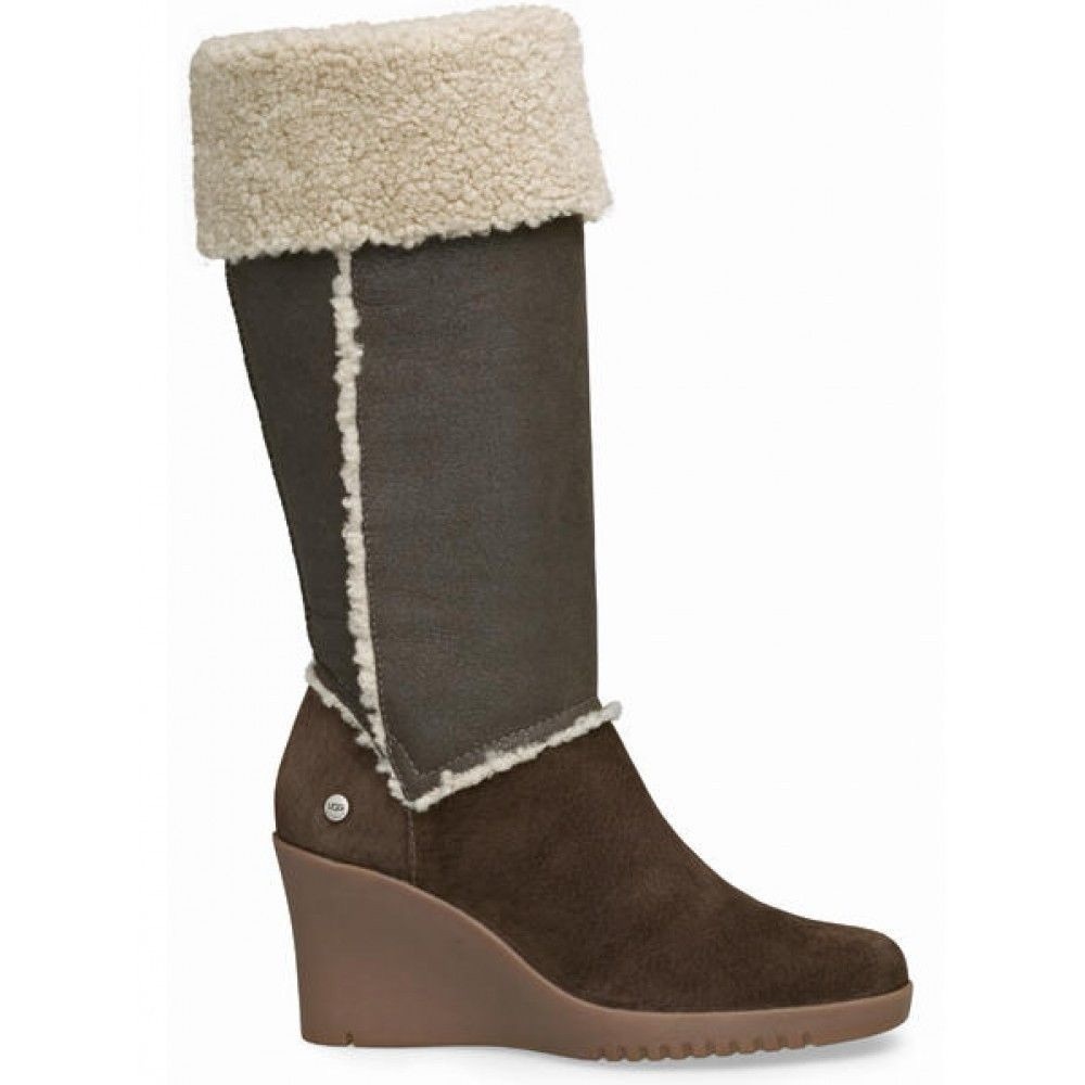 UGG AUSTRALIA SANDRA 5451 BROWN SHEEPSKIN KNEE HIGH BOOTS US 9 Women’s Leather
